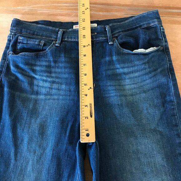 Levi's Strauss Signature Straight Jeans Women W30 10M Blue High Rise Dark Wash - Picture 10 of 14